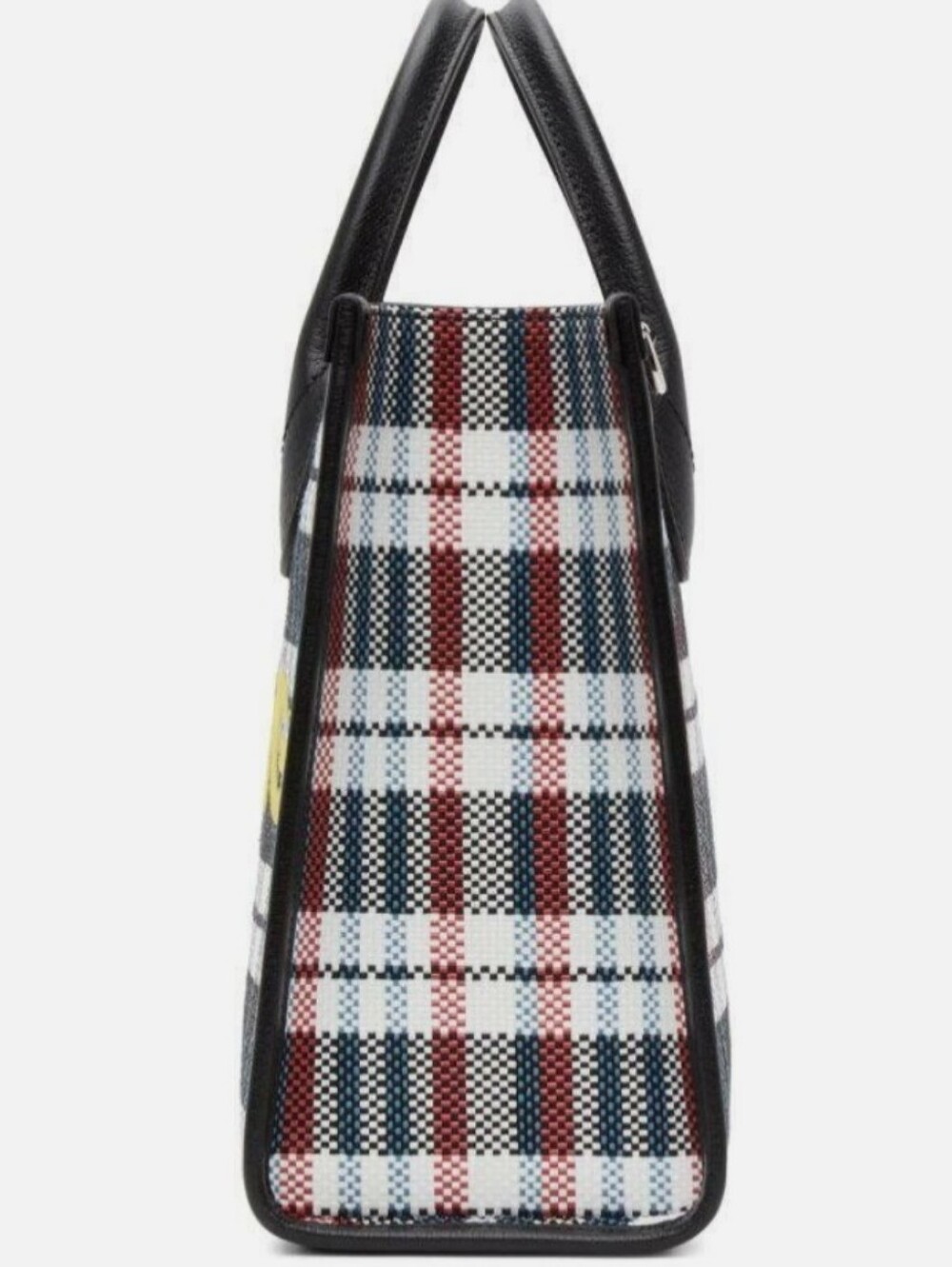 Gucci Multicolor Check "ICCUG" Logo Raffia Tote Bag - Picture 10 of 16